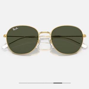 Ray-Ban Gold Frame Sunglasses with Green Lenses